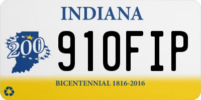IN license plate 910FIP