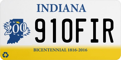 IN license plate 910FIR