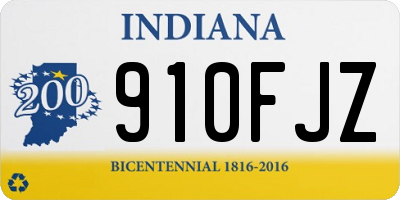 IN license plate 910FJZ