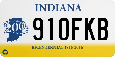 IN license plate 910FKB