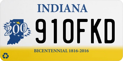 IN license plate 910FKD