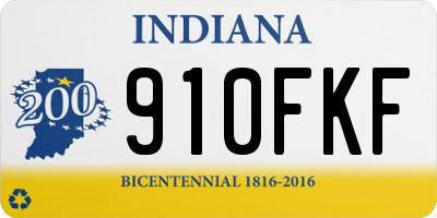 IN license plate 910FKF