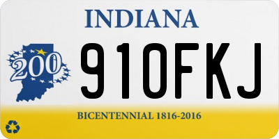 IN license plate 910FKJ