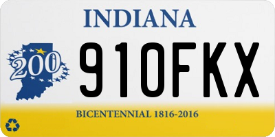 IN license plate 910FKX