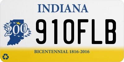 IN license plate 910FLB