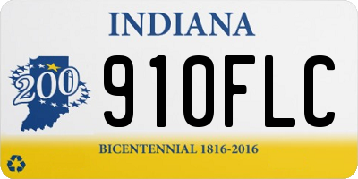IN license plate 910FLC