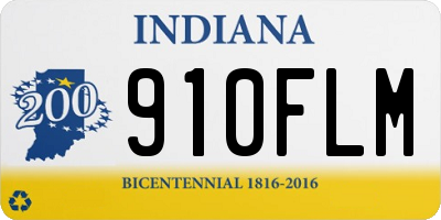 IN license plate 910FLM