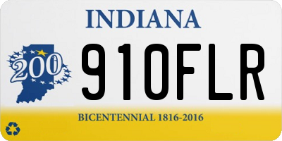IN license plate 910FLR