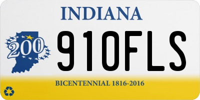 IN license plate 910FLS