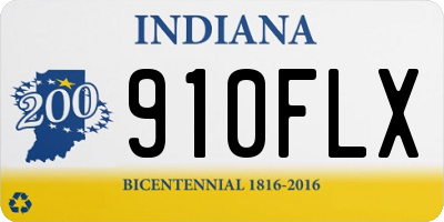 IN license plate 910FLX