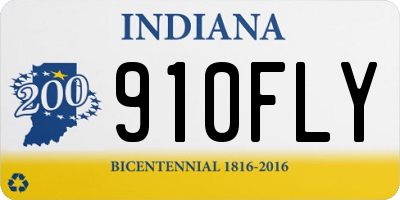 IN license plate 910FLY