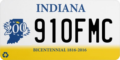 IN license plate 910FMC