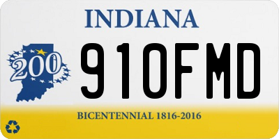 IN license plate 910FMD