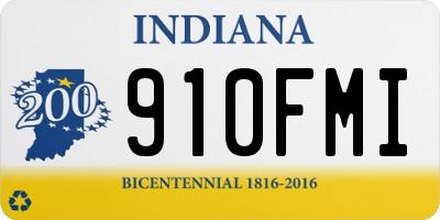 IN license plate 910FMI