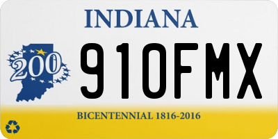 IN license plate 910FMX