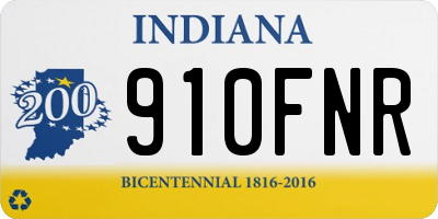IN license plate 910FNR