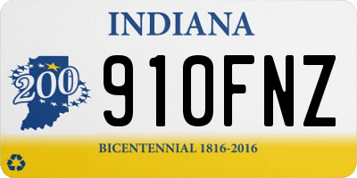 IN license plate 910FNZ