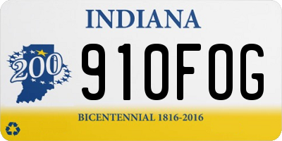 IN license plate 910FOG