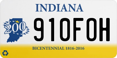 IN license plate 910FOH