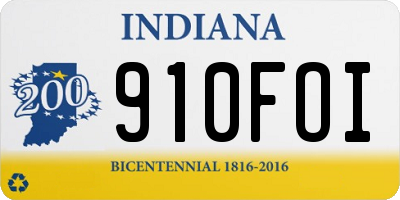 IN license plate 910FOI