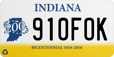 IN license plate 910FOK