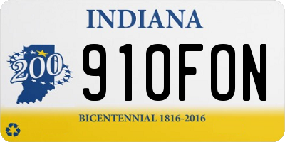 IN license plate 910FON