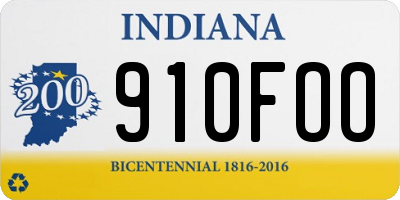IN license plate 910FOO
