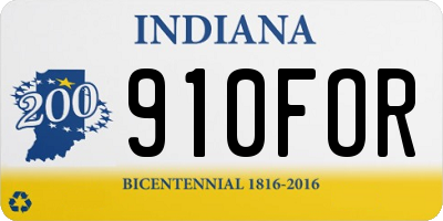 IN license plate 910FOR