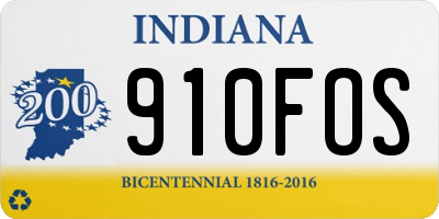 IN license plate 910FOS