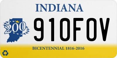 IN license plate 910FOV