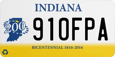 IN license plate 910FPA
