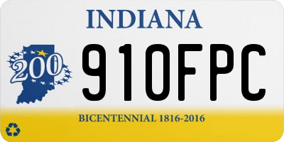 IN license plate 910FPC