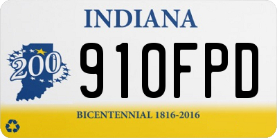 IN license plate 910FPD