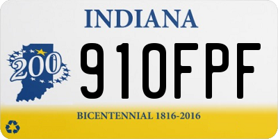 IN license plate 910FPF