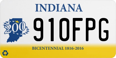 IN license plate 910FPG