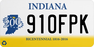 IN license plate 910FPK