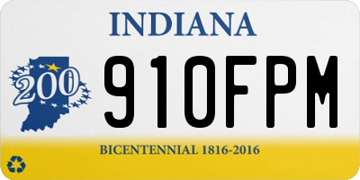 IN license plate 910FPM
