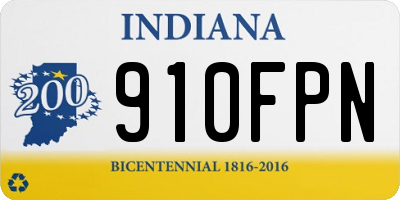 IN license plate 910FPN