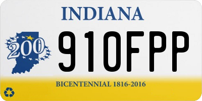 IN license plate 910FPP
