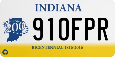 IN license plate 910FPR