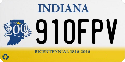 IN license plate 910FPV