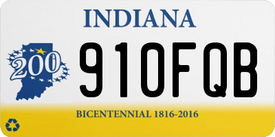 IN license plate 910FQB
