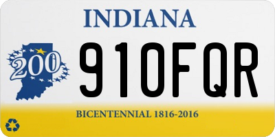 IN license plate 910FQR