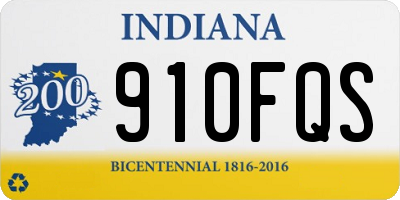 IN license plate 910FQS