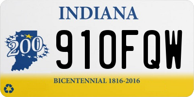 IN license plate 910FQW