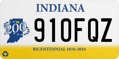 IN license plate 910FQZ