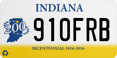 IN license plate 910FRB