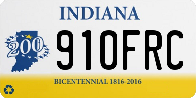 IN license plate 910FRC