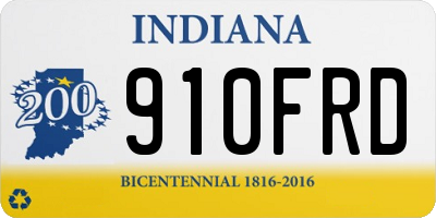 IN license plate 910FRD