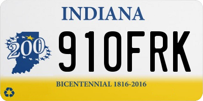 IN license plate 910FRK